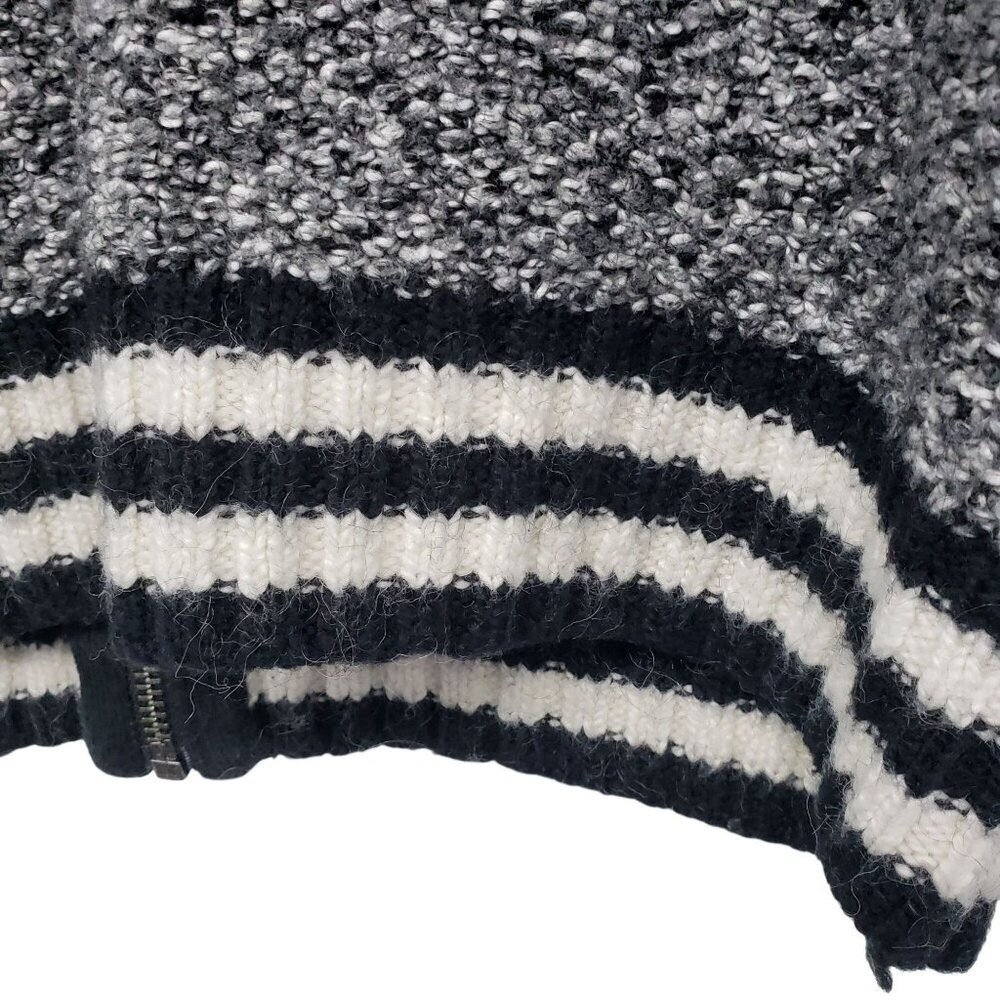American Eagle Outfitters Womens S Black Gray Knit Bomber Jacket Full Zip - Picture 11 of 12